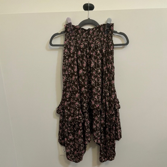 AEO Brown Floral Midi Skirt with Pockets - Picture 2 of 4